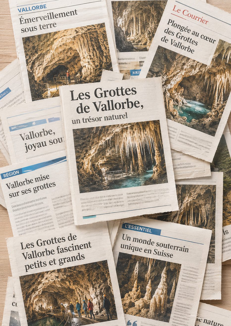 Coupure de presse en pêle-mêle sur une table